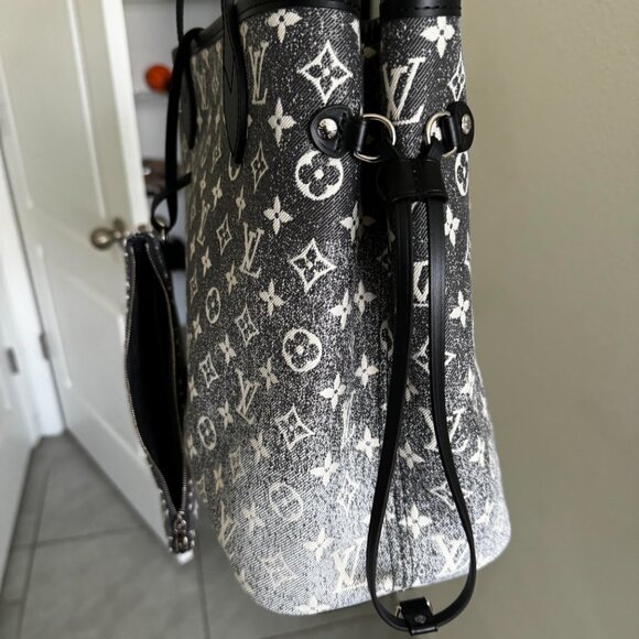 Louis Vuitton Monogram Jacquard Denim Neverfull MM w/ Pouch - Picture 2 of 14